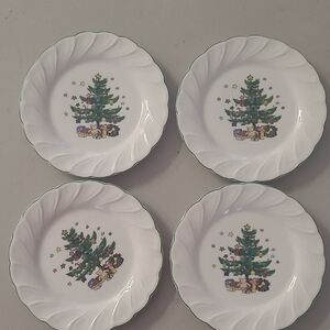 Nikko Festive Christmas Tree Replacement Salad Plate - Happy Holiday - 7 3/4 in